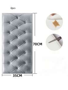 4/12pcs Self-Adhesive 3D Wall Panels - Soft, Thick, Anti-Collision, With Diamond Pattern Tatami Boards, Suitable For Bedroom And Living Room Decor, Grey And White, Wall Protection | Decorative Wall Panels | Self-Adhesive Wallpaper, Removable Wall Stickers, Home Decor, 35cm*70cm 3D Embossed Foam Wallpaper, Faux Leather Texture, Soft And Textured, Reusable And Trimmable, Bedroom Decor Background, Sound-Absorbing Thick Wall Coverage, Headboard Padding, Waterproof, Moisture-Proof, Dust-Proof And Collision-Proof Stickers - Multicolor - View 16