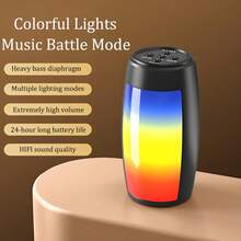 Bluetooth Speaker With HD Sound, Portable Wireless,  Up To 10H Playtime, TWS Pairing, BT5.0, For Home/Party/Outdoor/Beach, Stocking Stuffers, White Elephant Gifts For Adults (Black) - Một cỡ - Xem 3