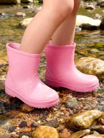 HAHABOBO Nuevas botas y zapatos de lluvia para niños - Unisex para niños y niñas, lindos, elegantes, minimalistas y de unicolor, impermeables para días lluviosos, ligeros y cómodos, adecuados para vadear en días lluviosos, la escuela y el transporte, verano, otoño, primavera y todas las estaciones; ideales como regalos de Navidad, cumpleaños y fiestas