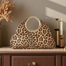 Fashionable Leopard Print Hand-Held Dinner Bag, Chain Crossbody Bag Large Capacity Leopard Print Fashionable Flap Handbag For Ladies' Daily Commute Or Dating For Party,Wedding, Prom, Dinner/Banquet, Matching With Wedding Dresses,Formal Dresses, Prom Dresses, Birthday Dresses, Cheetah Print Bag For Women Leopard Comeback - Yellow - View 4