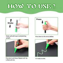 12色可水洗湿擦液体粉笔，适用于黑板、黑板笔、白板、LED玻璃窗、汽车玻璃喷绘、荧光粉笔笔 - 彩色粉筆 - 查看 5