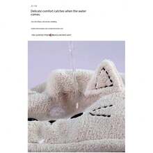 1 pieza Nueva toalla de secado de pelo de felpa de coral con diseño de gato lindo, turbante de secado rápido y súper absorbente, gorro de baño, gorro, unisex con botón, secado altamente eficiente, sin pelusas, inodoro, ideal para mujeres, regalo de Navidad, Día de San Valentín, Acción de Gracias, decoración del baño del hogar, toallas de ducha de regreso a la escuela para salón de belleza, hotel, deportes, artículos esenciales del hogar