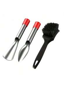 2pcs/3pcs Garden Trowel, Planting Flower Shovel, Outdoor Weeding Digging Cleaning Brush Set, Lawn Mower Cleaning Tools