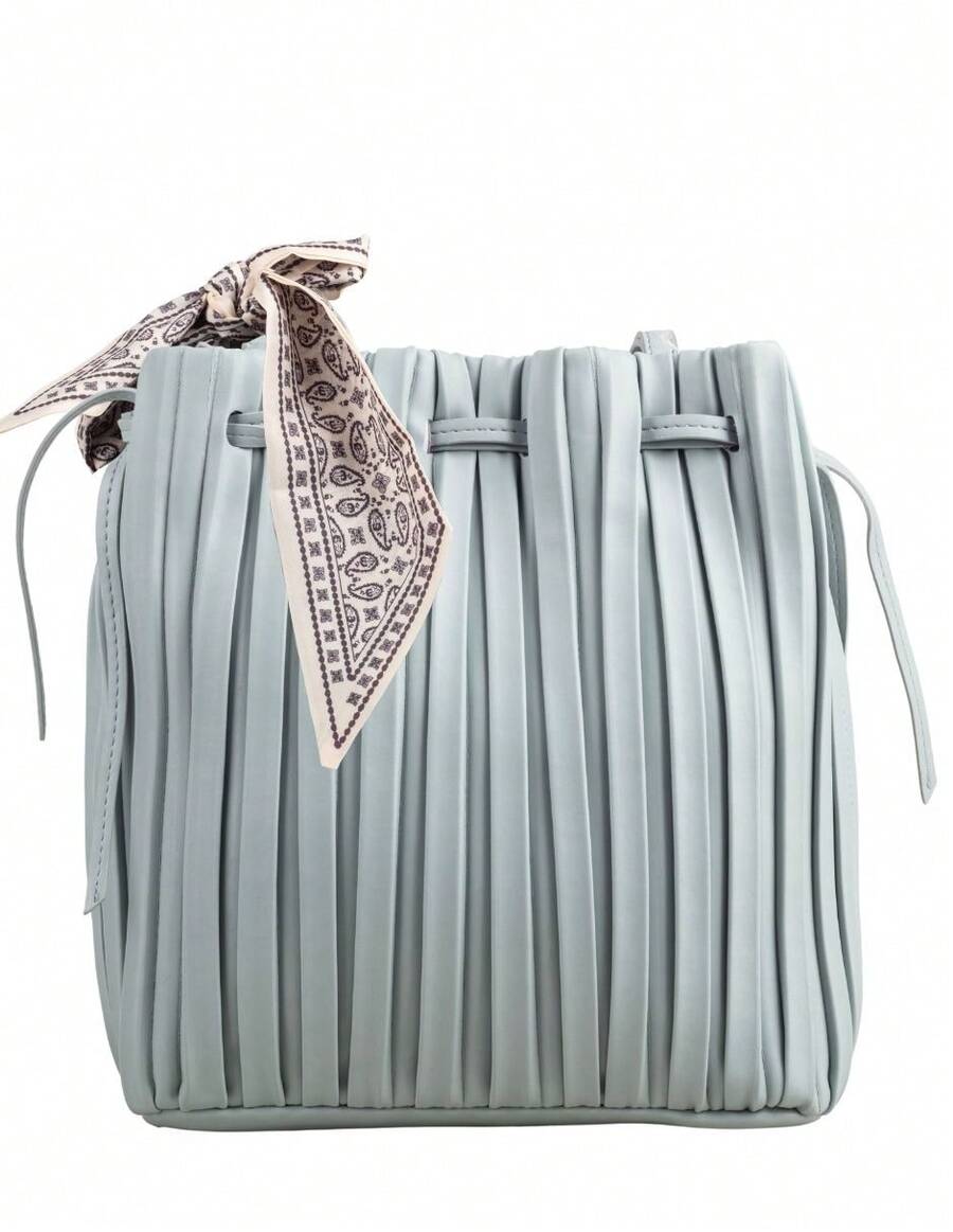 Bolsa de hombro Luu Diseño moderno con textura plisada de alta calidad - verde menta - Ver 1