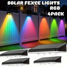 4 Packs Solar Fence Lights, Multicolor Garden Wall Light, Outdoor Yard Landscape Villa Corridor Decorative Lighting For Halloween Christmas, Thanksgiving, Smart Sensor Illumination For Home And Garden