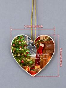 Custom Photo Christmas Ornaments, Personalized New Home Gift, Housewarming Gifts, Customized Text Keepsake, Customizable Picture Christmas Tree Decorations, First Christmas, First Home Ornament 2025, Ceramic/Wood/Crystal/Acrylic, Heart Shape, Christmas Decorations, Christmas, Family, Friend