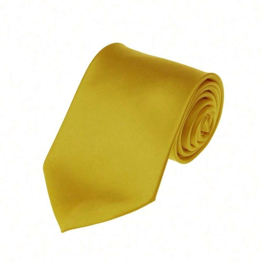 New Hot ! Solid Color Plain Classic Necktie Men's Tie,ZXCFTE - 47-芥末 - 查看 1