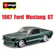 Burago 官方授權 1/64 比例合金壓鑄汽車模型 Mercedes-Benz Ford Cadillac Chevrolet 真實迷你車模，適合裝飾與收藏 - 1967年福特野馬GT - 查看 2