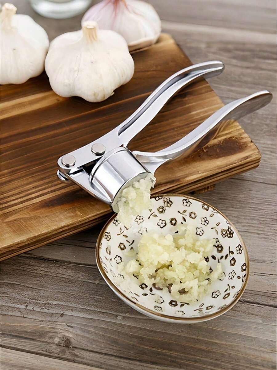 1 Prensa de ajo de acero inoxidable, prensa de ajo manual, prensa de jengibre, utensilios de cocina, herramienta de prensa de ajo profesional resistente a la oxidación, fácil de apretar, fácil de limpiar, herramientas para verduras y frutas, suministros de cocina, artículos esenciales para el hogar, herramientas de cocina creativas, adecuadas para hoteles, restaurantes, utensilios de cocina y herramientas para especias, accesorios de cocina