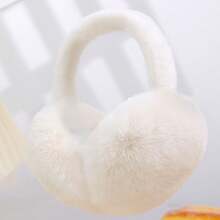 1pc Extreme Cold Protection Plush Ear Muffs - Beige, Soft And Fluffy Foldable Winter Ear Muffs For Both Men And Women, Christmas Gift, For Cycling, Skiing, Commuting To And From Work - Hand-Washable Warm Ear Muffs, Outdoor Activities, Bohemian Style, Comfortable Design, Durable Fabric, Comfortable Fit, Suitable For Outdoor Enthusiasts