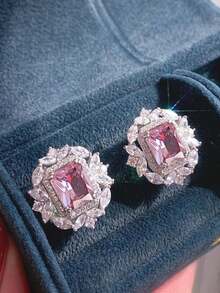 1 对华丽方晶锆石耳钉，适合女士婚礼订婚周年派对珠宝情人节礼物、妈妈、母亲、母亲节、礼物 - 1# - 查看 7