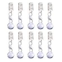 4个/8个/10个装桌布夹，水晶玻璃配重，装饰性透明窗帘配重，带不锈钢夹子，适用于家庭用餐、厨房/餐厅/家居/花园装饰 - 彩色 - 查看 14