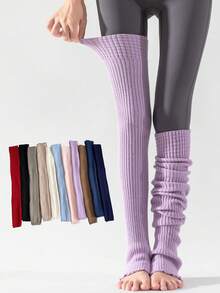 1/2/3 Pairs Women/Men Colorful Long Knee Warmers, Autumn/Winter Leg Warmers For Sports, Yoga, Pilates, Prevent Cold Legs, Cozy - Multicolor - View 1