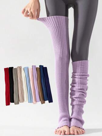 1/2/3 Pairs Women/Men Colorful Long Knee Warmers, Autumn/Winter Leg Warmers For Sports, Yoga, Pilates, Prevent Cold Legs, Cozy