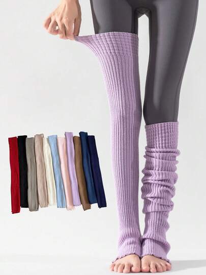 1/2/3 Pairs Women/Men Colorful Long Knee Warmers, Autumn/Winter Leg Warmers For Sports, Yoga, Pilates, Prevent Cold Legs