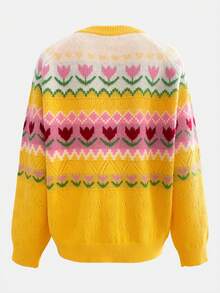 Große Größen Koreanischer Stil Weihnachten Lässig Boho Urlaubs-Party Vintage Strickjacke Frauen Old Money Stil Süß Flughafen Streetwear Country Konzert Ausgehen Oberteile Cosplay Halloween Kostüm Halloween 2025 Sexy Hexe Kostüm Ausgehen Herbst Frauen Schulanfang Y2K Country Konzert Herbst Winter Für Frauen Goth Steampunk Frauen Boho Urlaubs-Party Fair Isle Jacquard Rundhals Knopf Locker Gemütlich Pullover Strickjacke