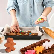 Christmas Meltset Silicone Baking Mold Gingerbread Man Chocolate Mold DIY Soap Mold