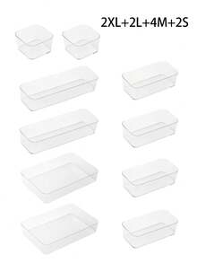 8/7/1/zestaw przezroczystych organizerów do makijażu, stojak na kosmetyki, pudełko do przechowywania akcesoriów kosmetycznych, organizer biurkowy, pudełko do przechowywania kosmetyków typu szuflada, dekoracja domu na Nowy Rok