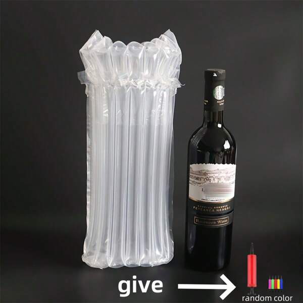 3/6/12 Stücke Weinflaschen Reise Schutztaschen, aufblasbare Luftsäulen Verpackung Bubble Beutel mit kostenloser Inflator Pumpe, wiederverwendbare Weinflaschen Schutztaschen, Weinbeutel für Reise Flugzeug Transport, Versand, aufblasbare luftgefüllte Verpackungsbeutel