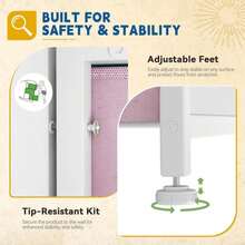 DWVO Dresser For Bedroom, 7 Drawers Fabric Dresser, Organizer Unit For Living Room, Hallway, Closets - Sturdy Steel Frame, Wooden Top &Amp; Easy Pull Fabric Bins, Pink