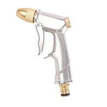 1 Peça Borrifador de Mangueira de Jardim de Metal Resistente, 4 Padrões de Pulverização, Alta Pressão, Para Irrigação Manual de Plantas e Gramados, Lavagem de Carros, Animais de Estimação no Quintal