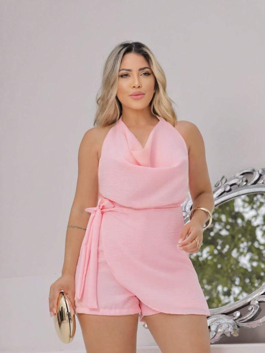 Elegance Women's Jumpsuit – Style, Comfort And Versatility - Baby Pink - View 1