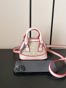 1pc Fashionable Retro Mini Shell Handbag, Cute & Compact, Suitable For Lipstick, Coins, Shoulder/Crossbody Bag For Women, Summer - Beige - View 6