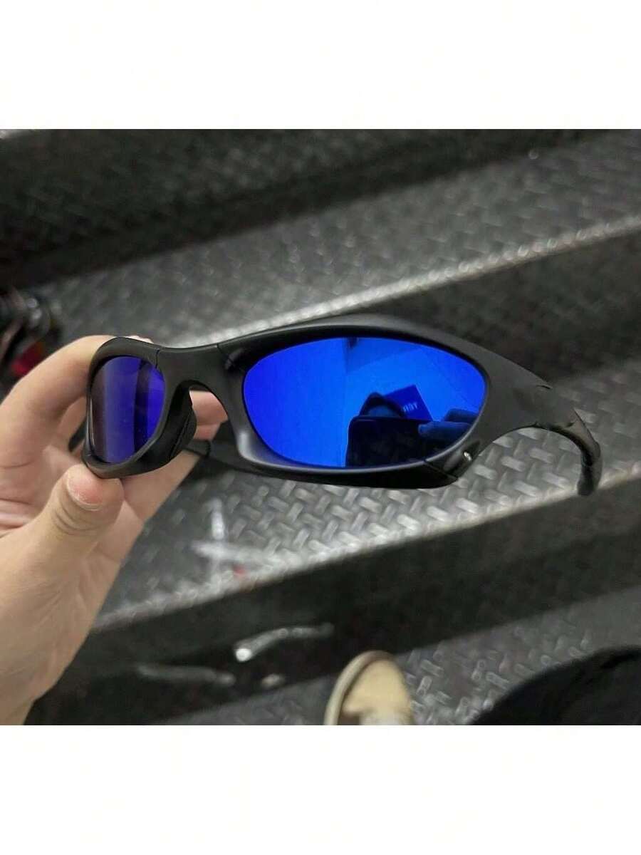 Metal Sunglasses With Splice Polarized Lens - 寶藍色 - 查看 1