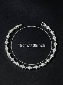 1条男士飞机造型项链，金/银色；1条水钻网球手链，闪亮Y2K风格项链手链套装，时尚优雅设计，生日、周年纪念日、特殊场合的经典礼物 - 彩色 - 查看 9