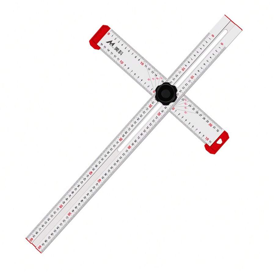Adjustable T Square Measuring Range 600mm 2 In 1 Adjustable Angle Ruler T Type Marking Tool - Silver - View 1