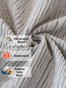 1个银狐绒纯色沙发垫，高品质防滑沙发靠垫，宠物友好型沙发保护垫，适用于1/2/3/4人沙发及组合沙发、飘窗长椅、躺椅、办公椅，温暖舒适，可机洗，家居装饰提升舒适度 - 淺灰色 - 查看 8