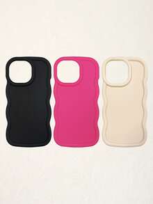 3 件多巴胺波浪纹手机壳，适用于 和 Galaxy 16、16 Pro Max、16 Pro、16 Plus，白色、黑色、粉色 - 彩色 - 查看 14