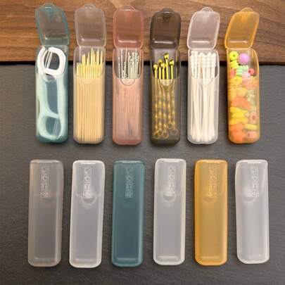 5个装便携式小型收纳盒，迷你旅行收纳盒，可存放药丸、胶囊、牙签和小零件 - 防漏迷你容器，适合露营、宿舍、家庭使用