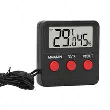 Medidor de temperatura y humedad con 2 sondas higr metro digital para incubadora acuario reptil tanque agua - inicial - Ver 4