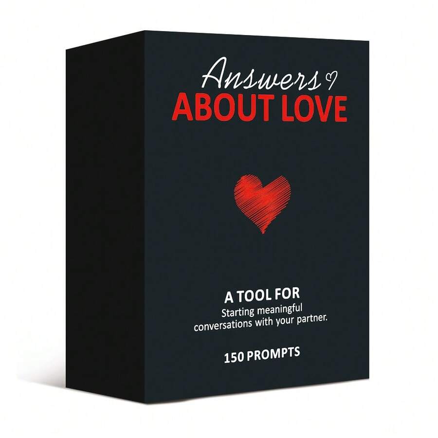 HEART BRIDGE 1PC Couple Dating Game Cards, Tabletop Games,150 Exploration And Partner Questions, Establishing Deeper Emotional Conversations Between Couples, Anniversary/Valentine's Day/Halloween/Christmas Gifts, Party Entertainment Games | 150Cards| ﻿ - Black - View 1