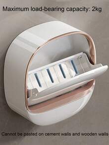 Wall Mounted Soap Dish, Luxury Wall Mounted Soap Dish With Lid, Waterproof Soap Dish With Drainage Box, No Drilling Plastic Soap For Bathroom, Unique Soap Drainage Container For Home Bathroom Home Bathroom Decor Summer, Bathroom, Shower, Travel, Soap Holder, Toiletries, Bathroom Accessory, Bathroom Storage Shelf(Cannot Be Pasted On Cement Walls And Wooden Walls).