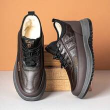 2025 Popular Winter Warm Snow Boots For Men, Solid Color Comfortable Casual Boots With Warm Lining, Non-Slip Sole Design Suitable For Outdoor Leisure