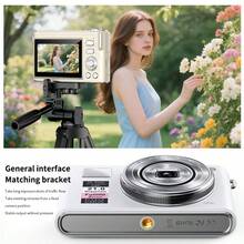 Cámara digital 4K Ultra HD, zoom óptico 5X, cámara trasera de 64MP, flash súper brillante, pantalla HD estabilizada, cámara para estudiantes - Tarjeta de memoria de 64 GB + cámara - Ver 5