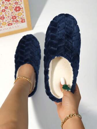 Fall/Winter Women's Fashion Plaid Fluffy Faux Fur House Slippers, Indoor Floor Covering Socks, Warm Lightweight Bedroom Slippers For Winter