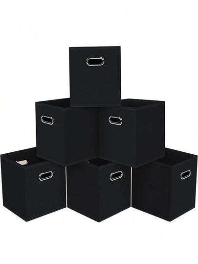 6 Cajas Organizadoras De Tela Plegables Hogar Almacenamiento