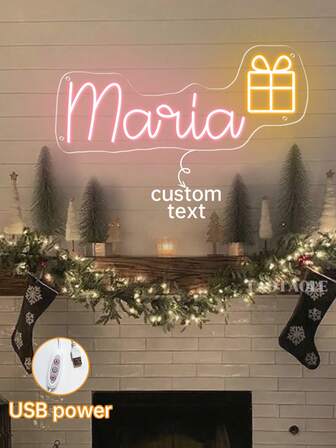 ديكورات أضواء نيون مخصصة لعيد الميلاد، لوحات فنية أضواء نيون قابلة للتعديل بواسطة USB لديكور الغرف والنوم المخصصة، لافتات نيون مخصصة للأعراس والأعياد والهالوين وعيد الحب والهدايا