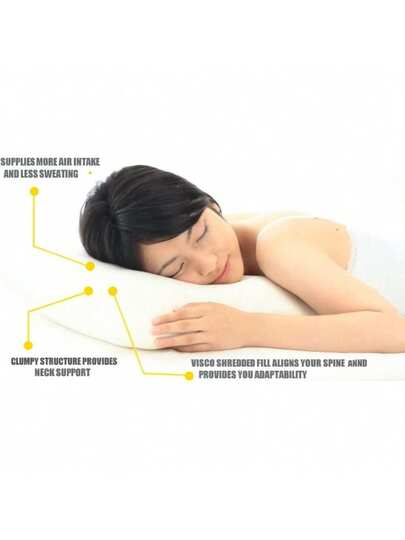 MADE IN TURKEY Visco Kussen 50x70 Cm Memory Foam Shredded Filling Katoenen Hoes 1000g Neck Back Support view 6