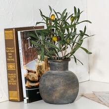Ceramic Rustic Farmhouse Vase 6 Inch Pottery Decorative Flower Boho Terracotta Vase For Home Decor Table Living Room Bathroom Decoration Shelf Decor Mantel Bronze - 795bronze - View 6