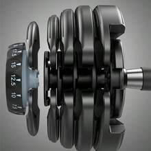 Haltere Regulável Peso Dumbbell Anilha ajuste até 24kg Academia Musculação Medpoint - Preto - Visão 8