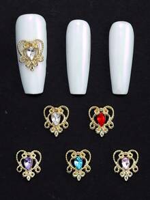10 Pieces Of Nail Art LZ Internet Celebrity Nail Accessories With Three-Dimensional Antique Luxury Baroque Palace Style Hollow Heart DIY Nail Products