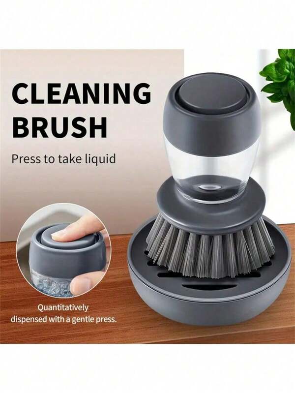 1/2 pezzi Spazzola multifunzionale per pentole e piatti con dispenser di sapone e supporto - Spazzola di plastica durevole per lavare lavandini, padelle, casseruole - Strumento per lavare i piatti senza carica, a funzionamento manuale