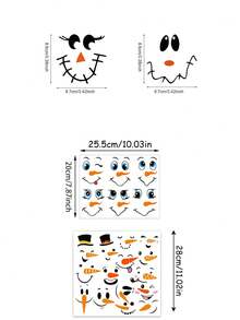 15/6 pièces Ensemble d'autocollants décoratifs avec expressions de bonhomme de neige pour Noël, décalcomanies statiques pour fenêtres, autocollants de fenêtre de Noël mignons et amusants avec expressions de bonhomme de neige, autocollants de décoration de maison pour Noël, convient pour la décoration de la maison, la décoration de fenêtre de Noël, les décalcomanies de vitrine, les autocollants de fenêtre DIY pour les décorations de Noël, la décoration de la pièce, la décoration murale, les autocollants muraux, les décorations de Noël pour la maison