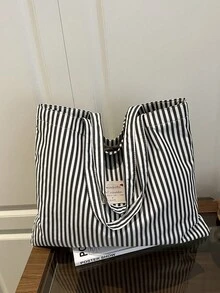 Modische, lässige gestreifte Dekor Damen Schultertasche mit großer Kapazität, perfekt für Hochschulabsolventen & Büromitarbeiter, geeignet für Büro, Universität, Arbeit, Geschäft, Pendeln, Outdoor, Reisen