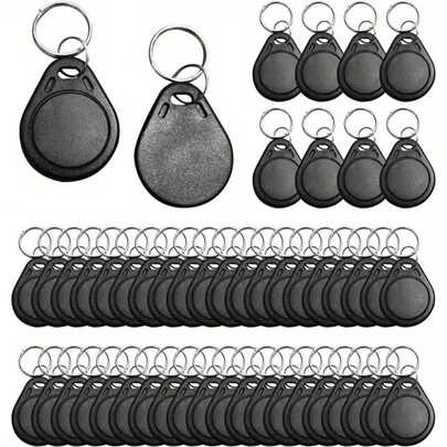 10/50/100 Pieces Black ID Keychains - Writable And Rewritable, Durable Plastic ID-125kHz With Metal Key Ring And Lobster Claw Clasp - Ideal For Security Access Control, Home Access Cards, Hotel Room Cards, Bus Cards, Campus Cards, Mall Membership Cards, Etc.