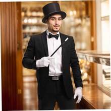 Conjunto de 4 disfraces de mago para Halloween con sombrero copa varita guantes y pajarita. para fiestas disfraces cosplay y eventos temticos. - inicial - Ver 4